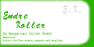 endre koller business card
